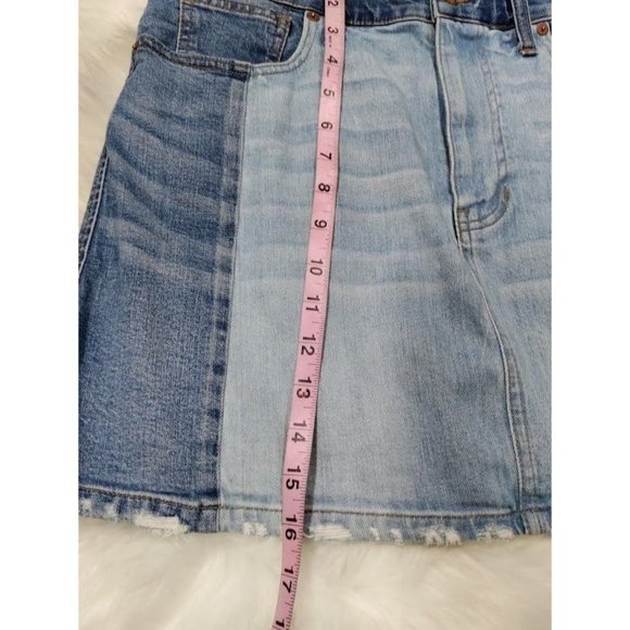 Madewell Womens Two Tone 5-Pockets Design Mini Denim Skirt Blue Size 31 - Picture 11 of 12